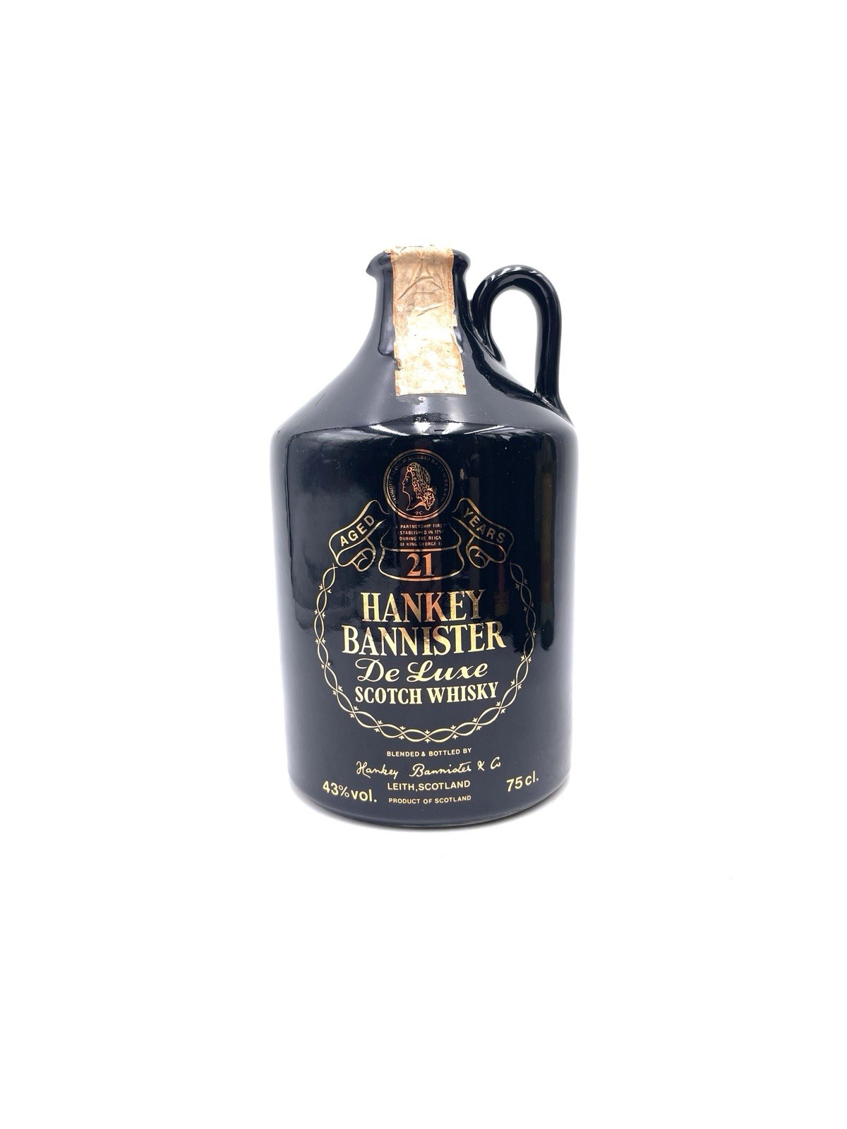 HANKEY BANNISTER - 21 YO DE LUXE SCOTCH WHISKY - CERAMIC - 0,75L 43% - '80s