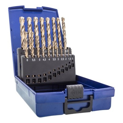   HSS-E M35 Cobalt Twist Drill Bit Set 19 Pieces 1-10mm 0.5mm Steps Self-Cent...