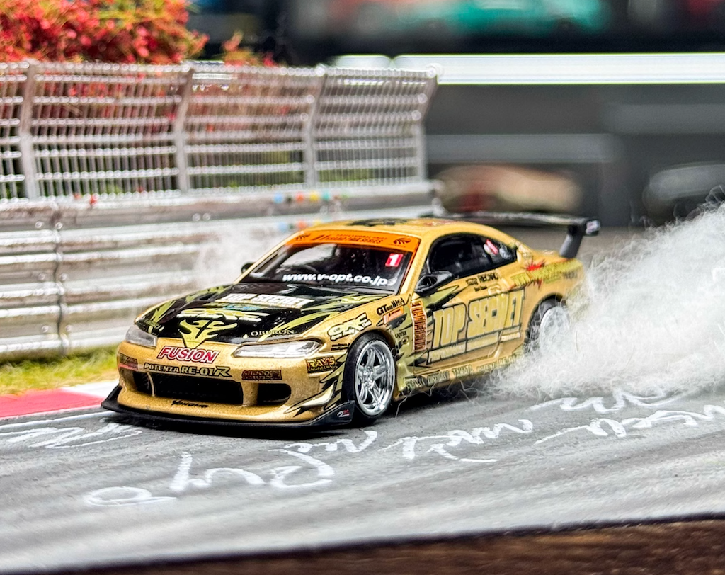 ZD MINIGT 1:64 Gold Silvia S15 Top Secret D1GP Drift Model