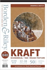 12" x 18" 840 Kraft Paper Pad, 89 GSM/60 LB, 50 Sheets, 1 Pad Each 840P121850 