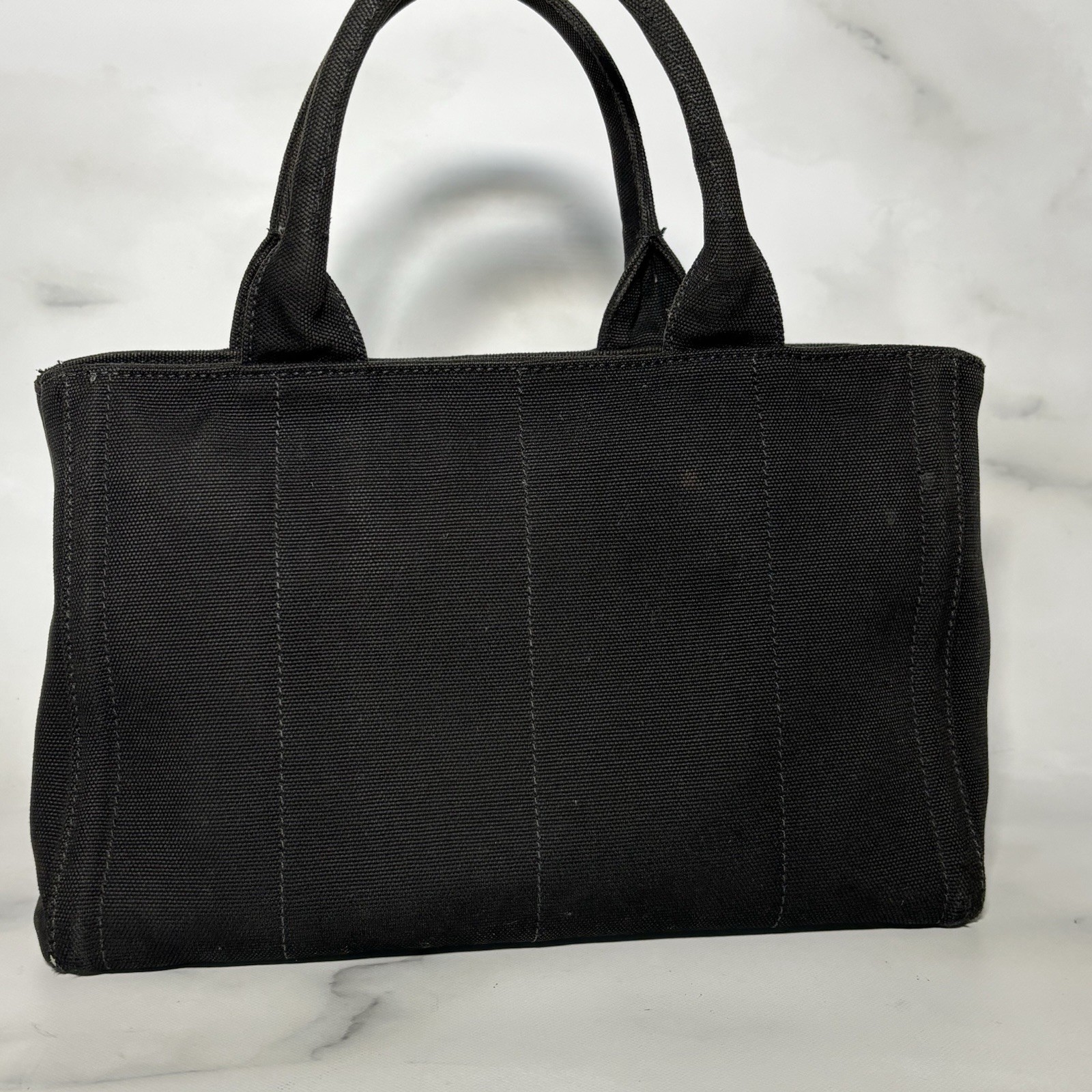 PRADA Canapa tote 2WAY Shoulder Bag Bijou Studs Tote Bag canvas Nero (Black) thumbnail 3