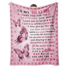 Mom Soft Throw Blanket 60x50 Inch Birthday Mother's Day Cozy Bed Couch Sofa