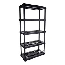5 Tier Plastic Garage Storage Unit (36 in, W x 73.5 in H) 750lbs Weight Capacity