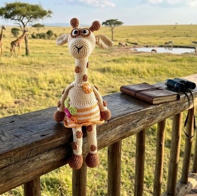 Giraffe ''Lotti'', Handarbeit, gehäkelt, Neu
