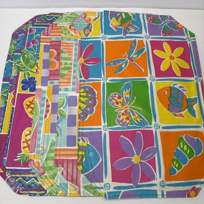 Sommerblume/Obst/Fische/Schmetterlinge doppelseitige Vinyl Tischsets Menge 7 - Bild 1 von 4