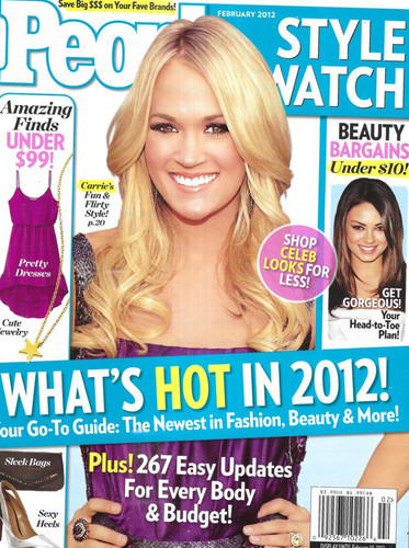 People Style Watch Magazine Carrie Underwood Beauty Bargains Budget Fashion 2012