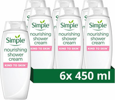 Simple Body Wash Shower Gel 450ml x6 with Vitamins & Geranium Oil Care UK 5.55 per litre