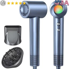Fast Hair Dryer 160000 RPM Ionic Technology Quiet Lightweight Diffuser Nozzle US