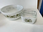 Pyrex Crazy Daisy Spring Blossom 501 with Lid Refrigerator Dish, 402 Mixing Bowl