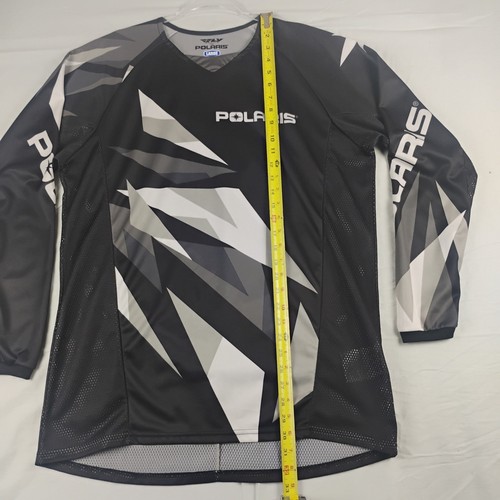 Polaris Fly Racing Motocross Dirtbike ATV SXS Jersey Shirt Mens Large Blk Wht - Picture 7 of 11