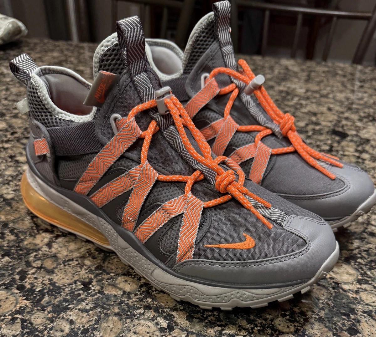 Nike Air Max 270 Bowfin Mens Shoes Gray Orange AO4687 002 Slip On Size 13 Nike Air Max 270 Bowfin Total Orange for Sale | Authenticity  main image 2