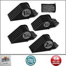 Extra Long Clipper Guards 4pc Set for Wahl Clippers 1.25"-2" Hair Guide Black