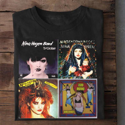 Collection Album Nina Hagen Band Short Sleeve Black All Size Shirt AG1440