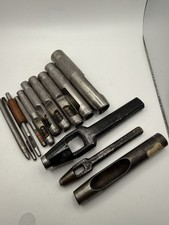 Vintage CS Osborne Leather Hole Punch Lot Hollow Punches Saddler Leathercraft