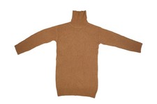 VICI Sweater Dress Womens Extra Small Camel Brown Turtleneck Rib Knit Longline