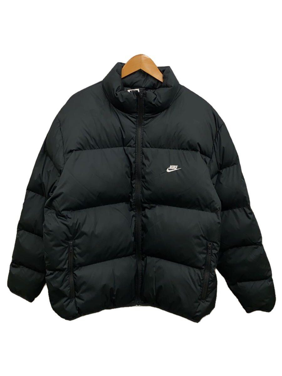 NIKE Down Jacket XXL Polyester Black Solid FB7369-010 Used