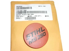 Stihl MS390 Model Name Tag OEM MS 390 1127-967-1502 #GM-J2D6