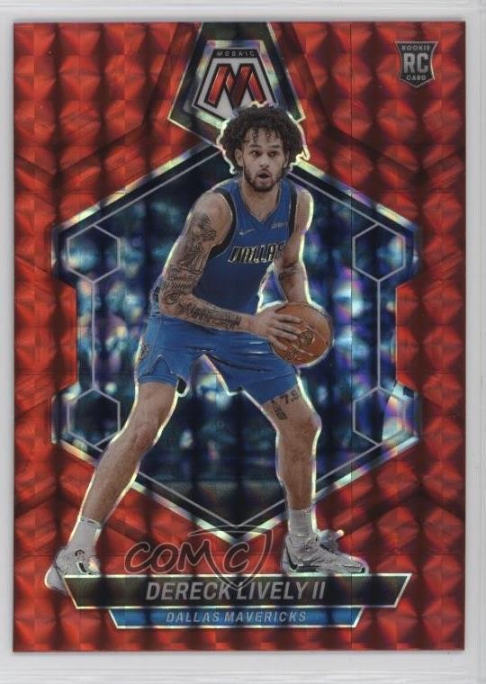 2023-24 Panini Mosaic Rookies Red Mosaic Prizm Dereck Lively II #248 k8q