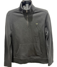 Michael Kors mens grey 1/4 zip pullover "Kors" camo logo size Large
