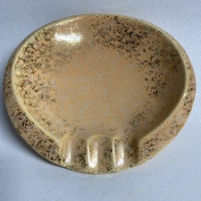 Vtg Shawnee Art Pottery Ashtray 219 Speckled Orange Gold Flakes. V46