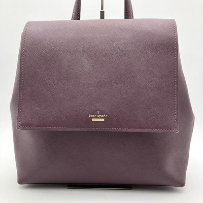 Kate Spade Used York Backpack Saffiano Leather Purple Logo  display picture 3