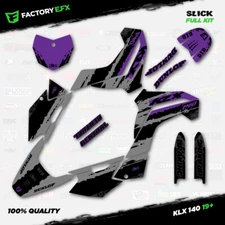 Gray & Purple Slick Racing Graphics Kit fits 19-24 Kawasaki KLX140 KLX 140 Decal