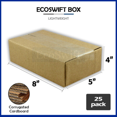 Unbranded Cardboard 8x5x4 Shipping Boxes 25 8x6x4 EcoSwift Cardboard Packing Moving Shipping & Moving Boxes