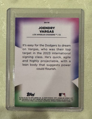 JOENDRY VARGAS 2023 Bowman's Best Shellacked #SH-10 LA Dodgers - Picture 2 of 2