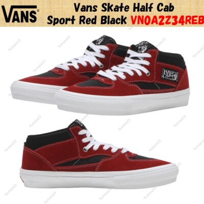靴 SKATE HALF CAB VN0A2Z34Y39 Vans Skate Half Cab Sport Red Black VN0A2Z34REB Men's Size