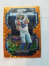 2021 Panini Prizm Simi Fehoko #371 Rookie Orange Disco Prizm RC Cowboys