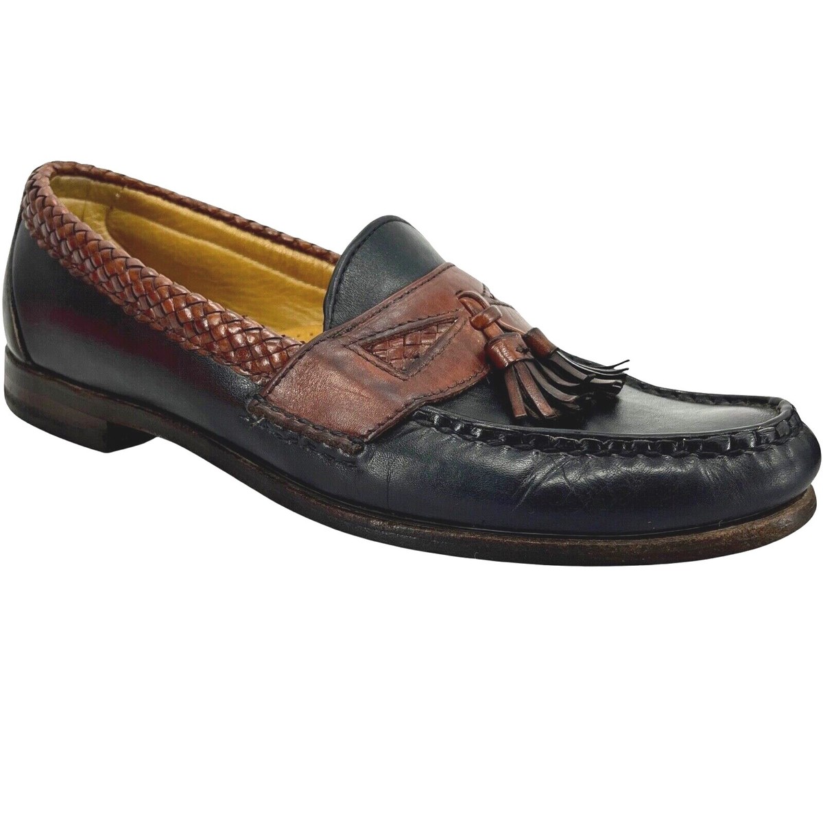 Allen Edmonds Maxfield Tassel Leather Oxford Loafers Men 12 B Black Brown USA Allen Edmonds Maxfield brown leather tassel | Mercari main image 4