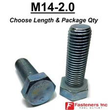 M14-2.0 Metric Hex Cap Screw Bolts Grade 10.9 Zinc Plated (Choose Size & Qty)