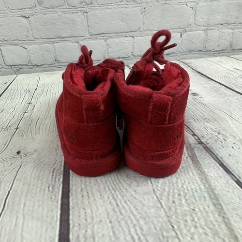 Stivali Chukka UGG Neumel II usati in ottime condizioni in rosso unisex giovani taglia 8 - Foto 4 di 8