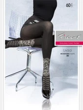 FIORE LIVADI MICROFIBER 3 D 60 DENIER PANTYHOSE TIGHTS 3 SIZES BLACK & GRAPHITE