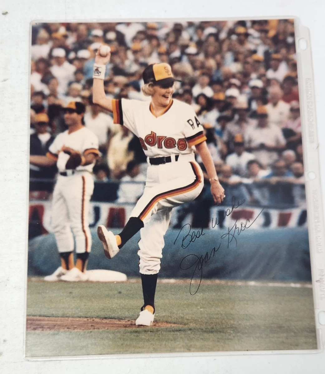 Joan Kroc Signed San Diego Padres First Pitch Photograph Mcdonalds