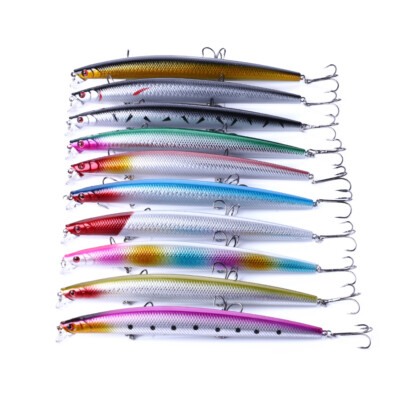 10PCS/Set 18cm/26g Trolling Bait Minnow Fishing Lure Salmon Bass Tackle Wobbler