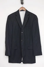 Hugo Boss Rossellini Movie Suit Mens 40L 36x32 Gray Pinstripe Jacket Pants USA