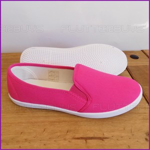 ladies pink canvas pumps