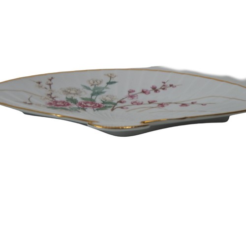 LENOX Porcelain Fan Plum Blossom WINTER 1988 Gold Gilt w Wall Hanger Vintage - Picture 8 of 9
