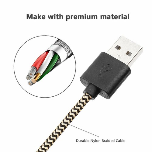 Câble téléphonique chargeur micro USB tressé robuste charge fil synchronisation de données 2M 3M - Photo 12 sur 40