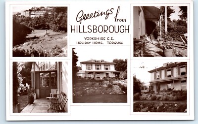 POSTKARTE TORQUAY - HILLSBOROUGH YORKSHIRE CE FERIENHAUS WERBUNG