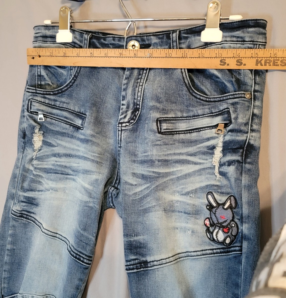 NBA ワッペン DENIME B系 B BOY UNK NBA デカワッペン デニムパンツ 36 コムドット 90s