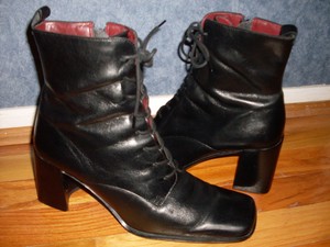 nine west black high heel boots