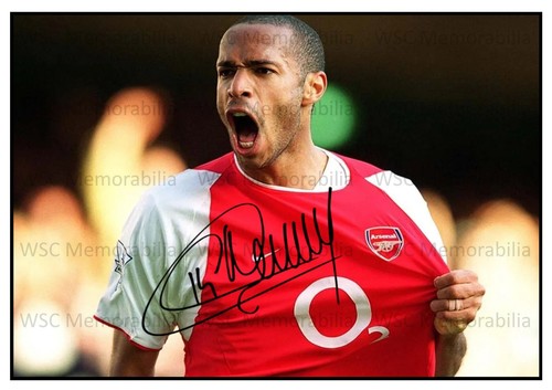 11286. Thierry Henry Signed Pictures A4 Prints Arsenal Barcelona Juve France etc