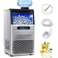 100Lbs Built-in Commercial Ice Maker Stainless Steel Restaurant Ice Cube Machine
