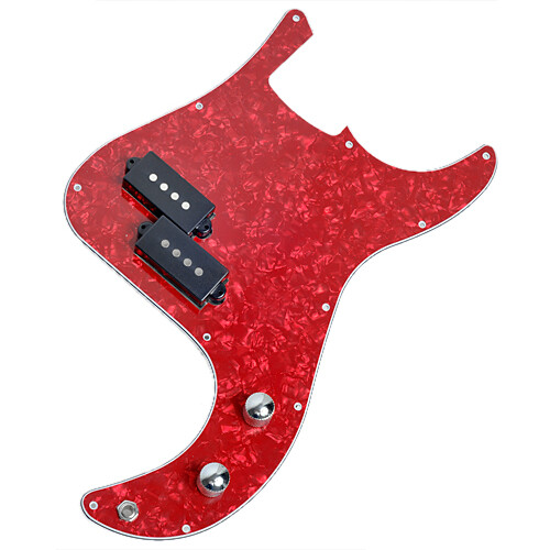 Prewired Loaded Pickguard for Fender Precison P Bass Guitar Parts 3ply Red Pearl for sale online