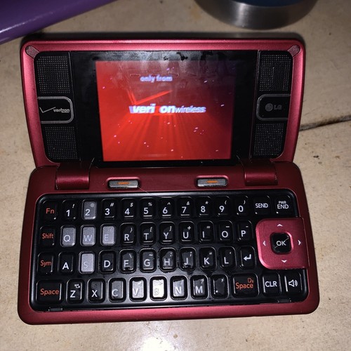 LG Envy2 VX9100M (Verizon) Messenger Phone - Red Maroon Vintage UNTESTED - Afbeelding 1 van 6