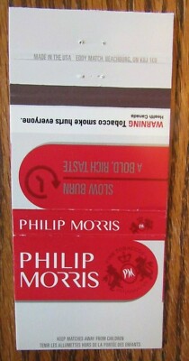 PHILIP MORRIS CIGARETTES MATCHBOOK COVER FROM CANADA EMPTY MATCHCOVER -E24