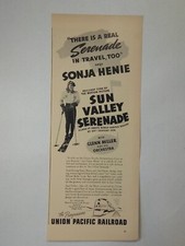 1940s UNION PACIFIC RAILROAD Glenn Miller Train B&W WWII Vtg Poster Print Ad