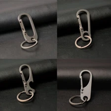 EDC Titanium Alloy Keychain + 28MM Steel Key Ring Hanging Buckle Portable Tool L